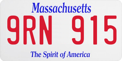 MA license plate 9RN915