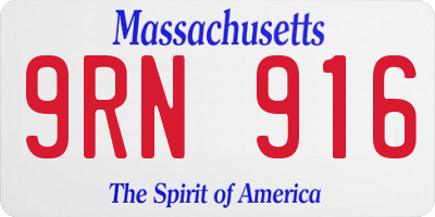 MA license plate 9RN916
