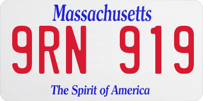 MA license plate 9RN919