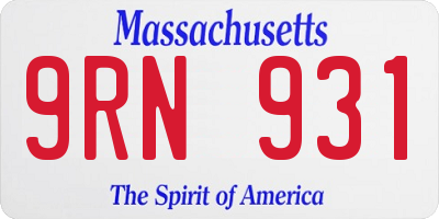 MA license plate 9RN931