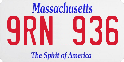 MA license plate 9RN936