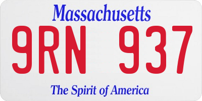 MA license plate 9RN937