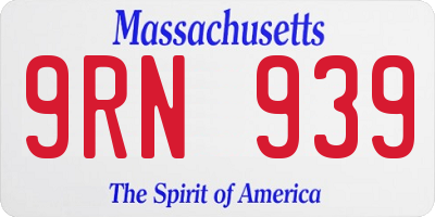 MA license plate 9RN939