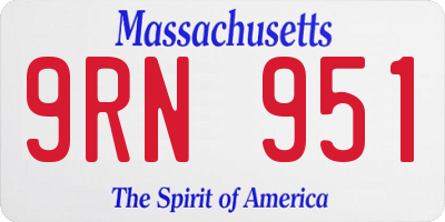 MA license plate 9RN951