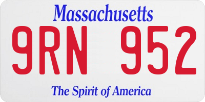 MA license plate 9RN952
