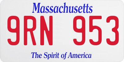 MA license plate 9RN953