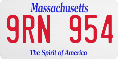 MA license plate 9RN954