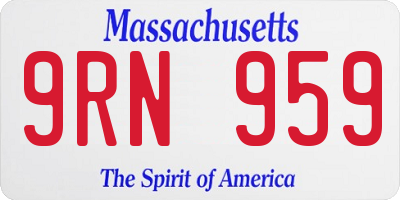 MA license plate 9RN959
