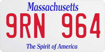 MA license plate 9RN964
