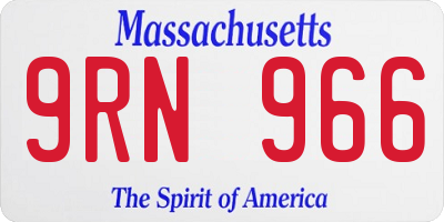 MA license plate 9RN966