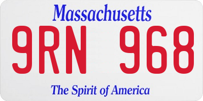 MA license plate 9RN968