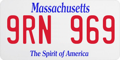 MA license plate 9RN969