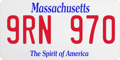 MA license plate 9RN970