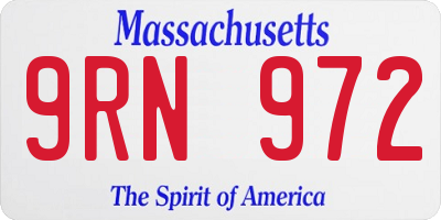 MA license plate 9RN972