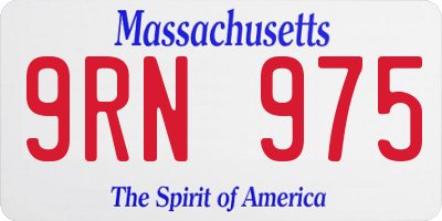 MA license plate 9RN975