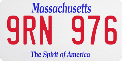 MA license plate 9RN976