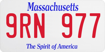 MA license plate 9RN977