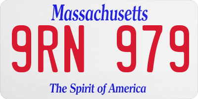 MA license plate 9RN979