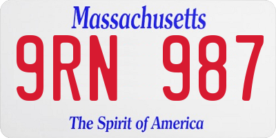 MA license plate 9RN987