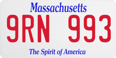 MA license plate 9RN993