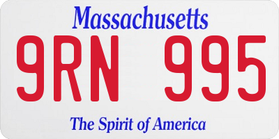 MA license plate 9RN995