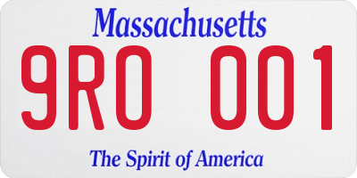 MA license plate 9RO001