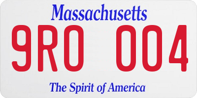MA license plate 9RO004
