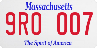 MA license plate 9RO007