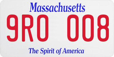 MA license plate 9RO008
