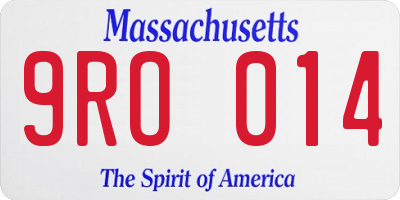 MA license plate 9RO014