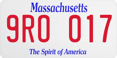 MA license plate 9RO017