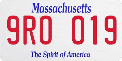 MA license plate 9RO019