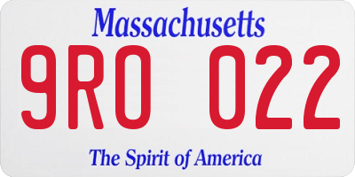 MA license plate 9RO022