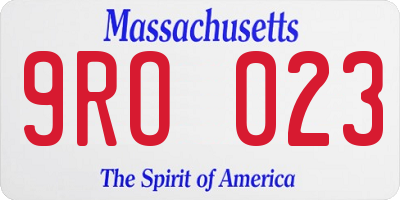 MA license plate 9RO023
