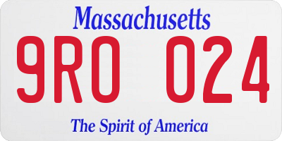 MA license plate 9RO024