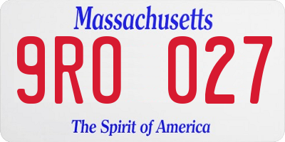 MA license plate 9RO027