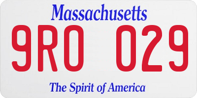 MA license plate 9RO029