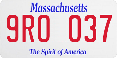 MA license plate 9RO037