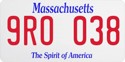 MA license plate 9RO038