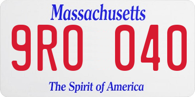 MA license plate 9RO040