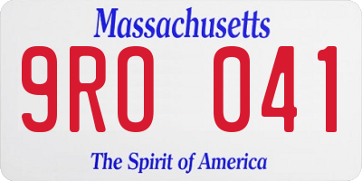 MA license plate 9RO041
