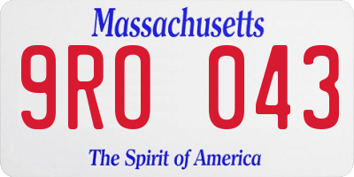 MA license plate 9RO043