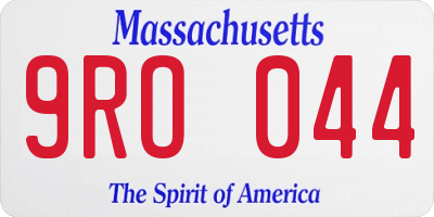 MA license plate 9RO044