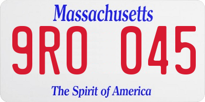 MA license plate 9RO045