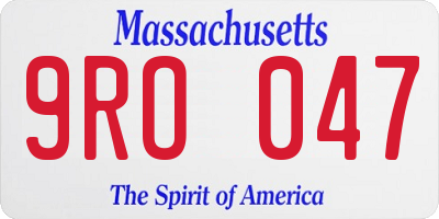 MA license plate 9RO047