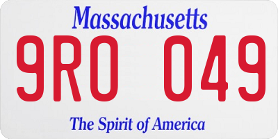 MA license plate 9RO049