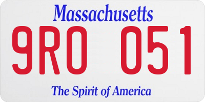 MA license plate 9RO051