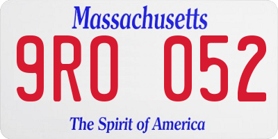 MA license plate 9RO052