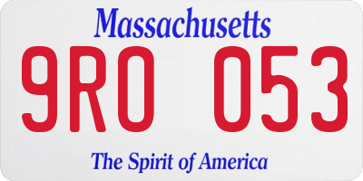 MA license plate 9RO053