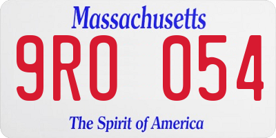 MA license plate 9RO054